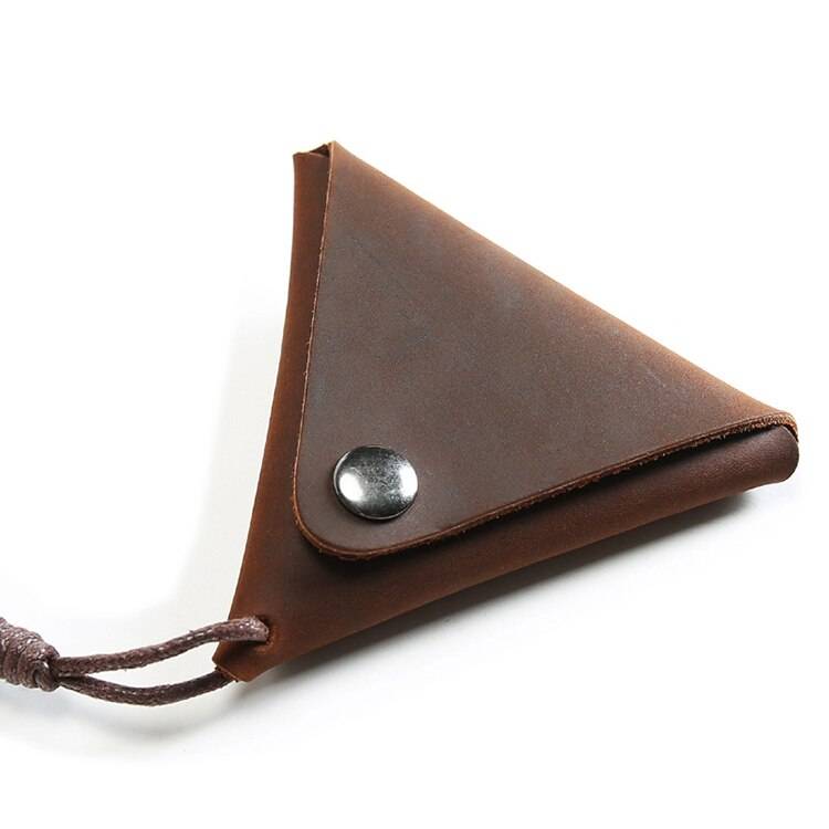 Triangle Designed Genuine Leather Coin Wallet