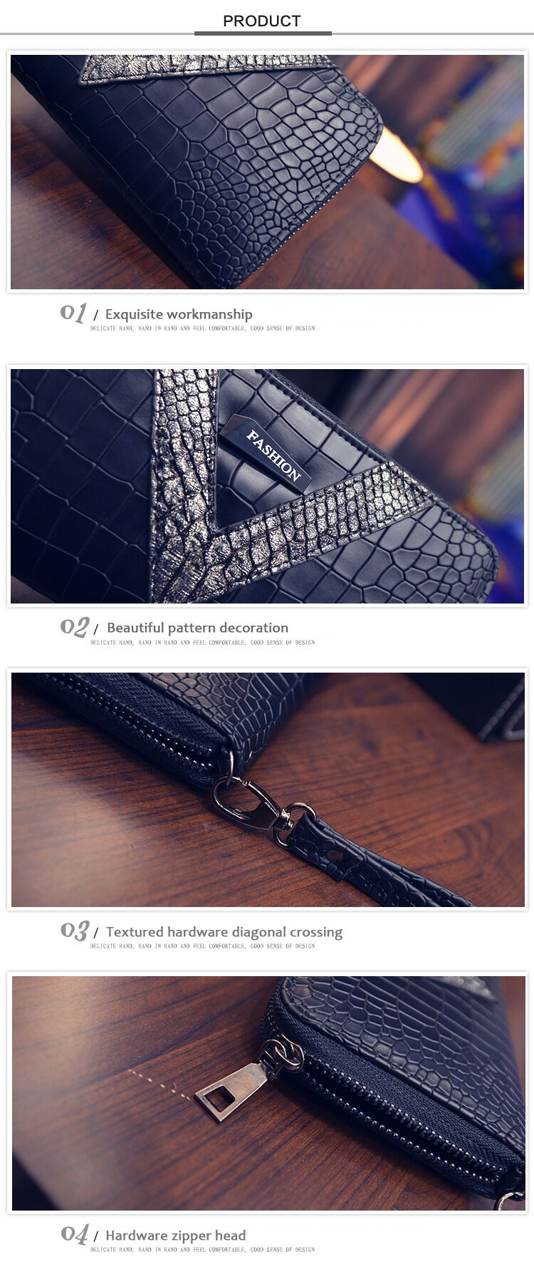 Women's Snake Leather Stylized Long Wallet